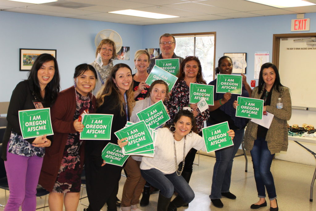 Group holding I Am AFSCME placards