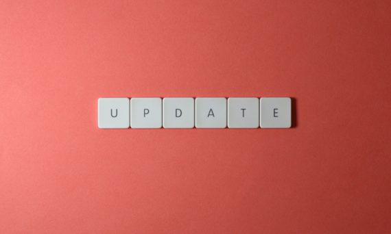Game tiles spelling "update"