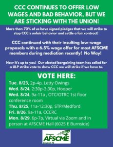 CCC Strike Vote Flyer