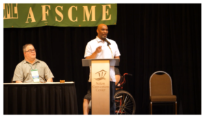 Percy Winters Jr speaks at Oregon AFSCME Convention 2023